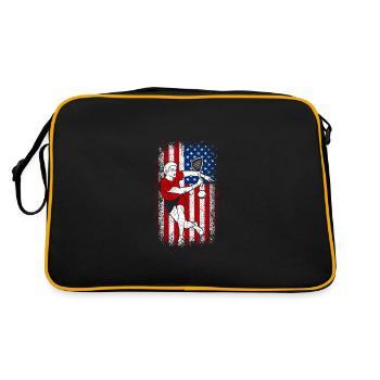 4 juillet Usa Proud American Flag Joueur de squash - Sac Retro - noir/or - Dos