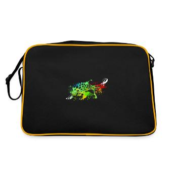 Splash art Dinosaur Ankylosaurus - Retro Bag - black/gold - Back