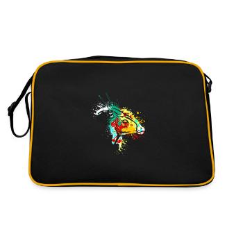 Splash art Dinosaur Parasaurolophus head - Retro Bag - black/gold - Back