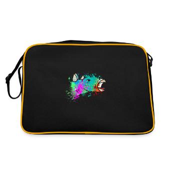 Splash art Dinosaur Stegosaurus head - Retro Bag - black/gold - Back