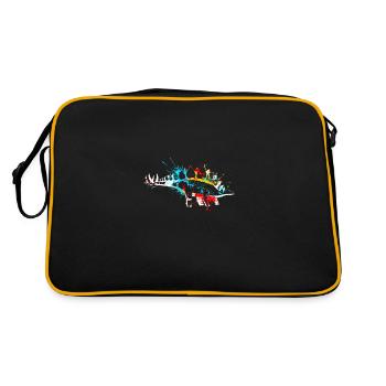 Splash art Dinosaur Stegosaurus - Retro Bag - black/gold - Back
