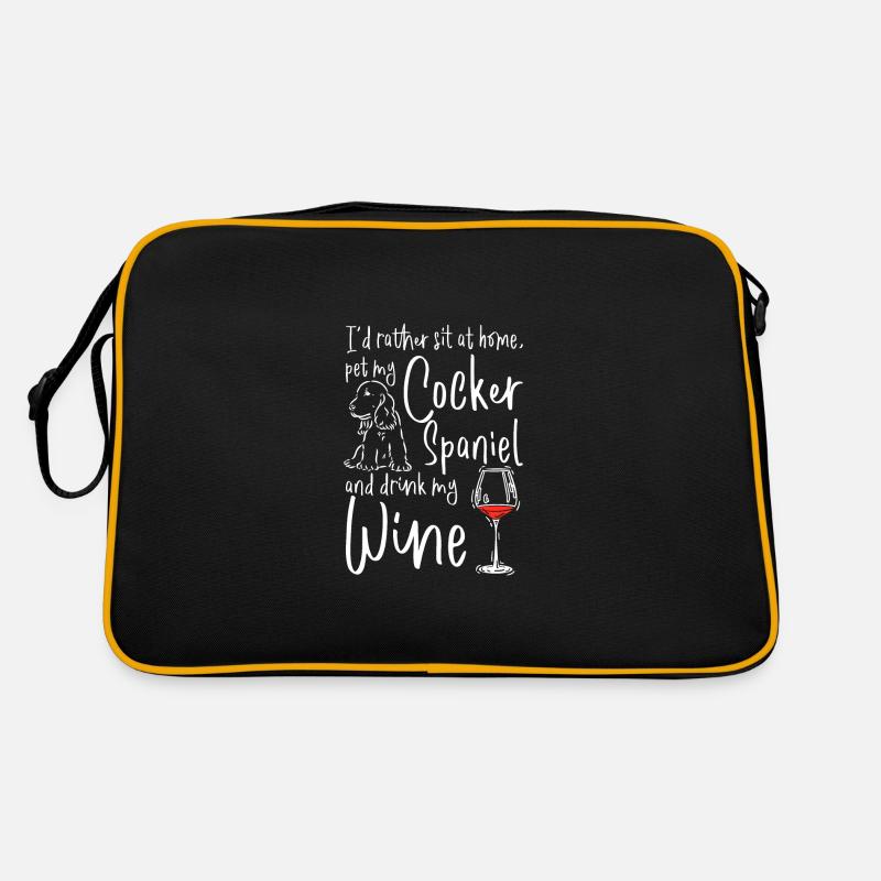 Pet my cocker spaniel and drink wine Retro Tasche