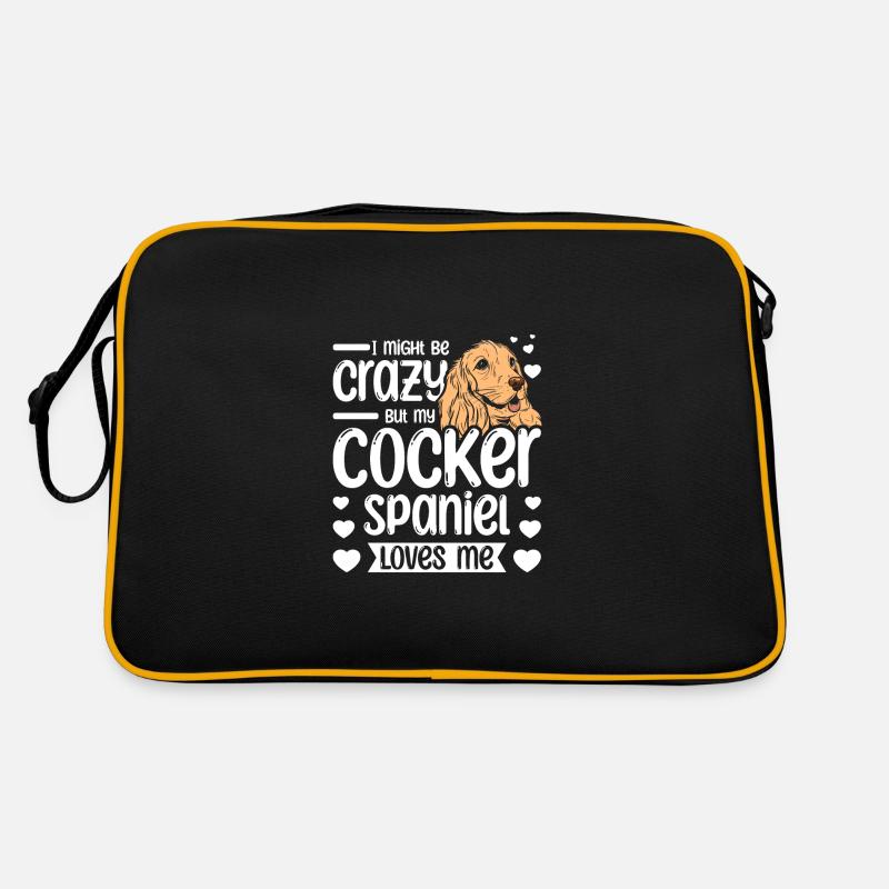 I might be crazy but my cocker spaniel loves me Retro Tasche