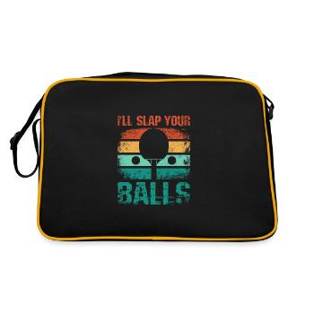 Je vais te claquer les couilles, drôle de ping-pong - Sac Retro - noir/or - Dos