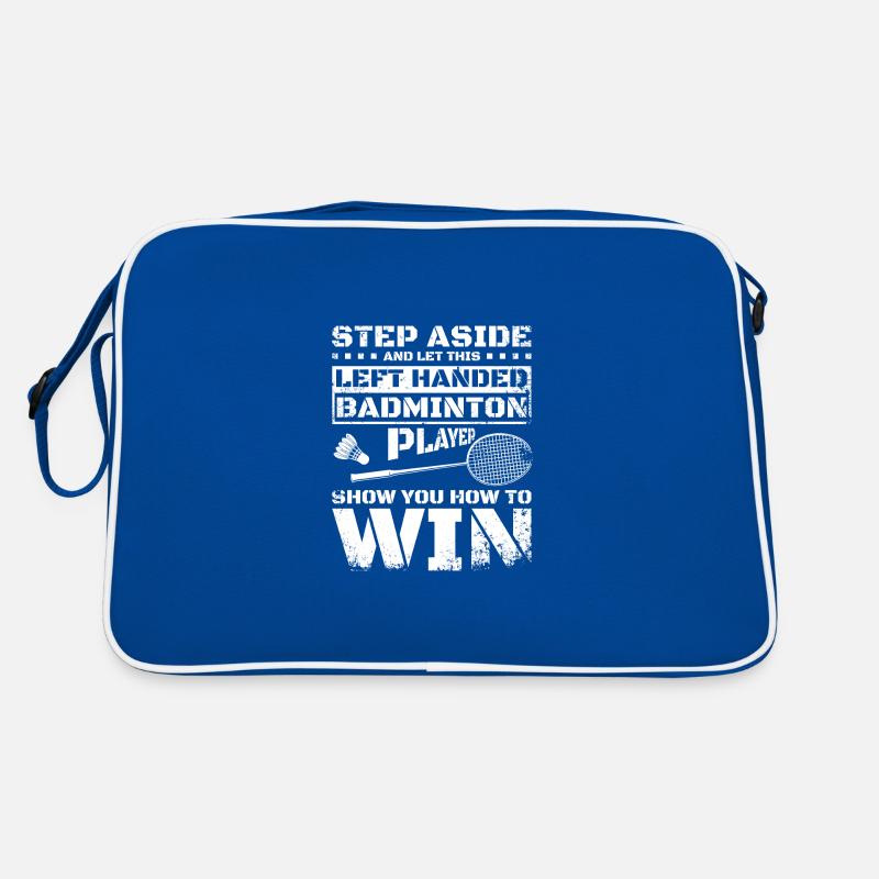 Funny left handed badminton player Retro Tasche