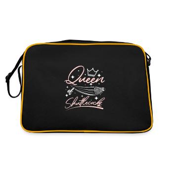 Femmes Fille reine des volants de badminton - Sac Retro - noir/or - Dos