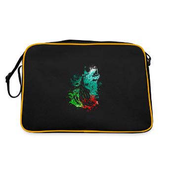 Splash Art Howling Wolf - Retro Bag - black/gold - Back