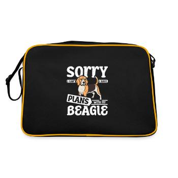 Sorry I cant I have plans with my beagle - Retro Tasche - Schwarz/Gold - Hinten
