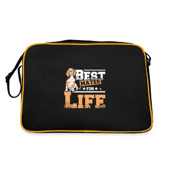 Meilleurs amis pour la vie beagle - Sac Retro - noir/or - Dos