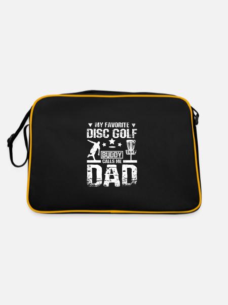Mon lecteur de disc golf préféré m’appelle papa - Sac Retro - noir/or - Dos