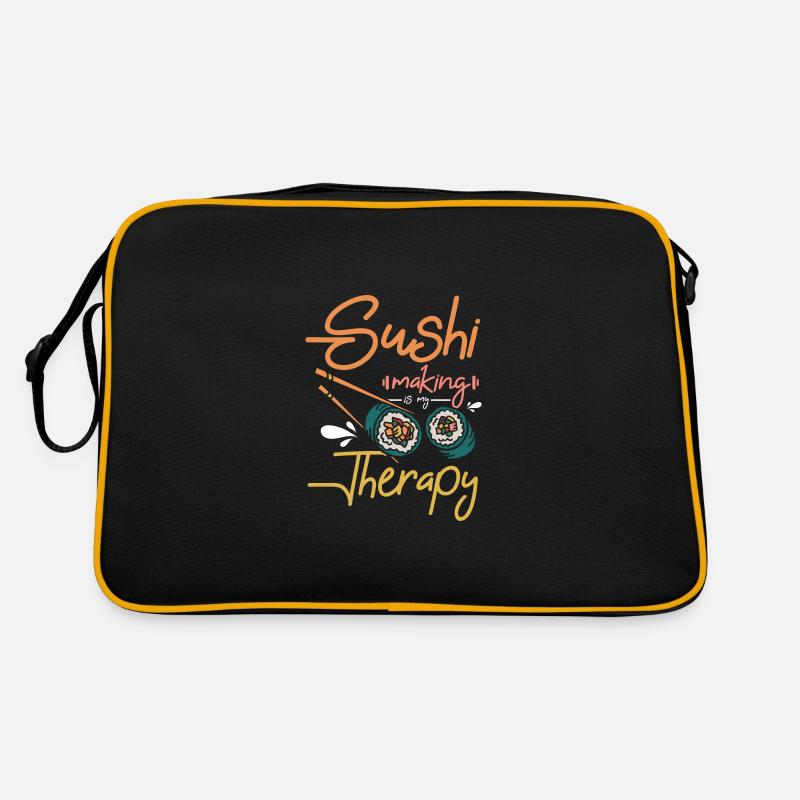 Sushi making is my therapy - Retro Bag - black/gold