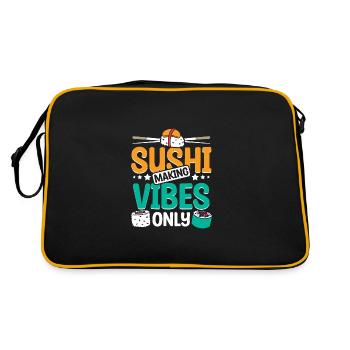 Sushi making vibes only - Retro Bag - black/gold - Back