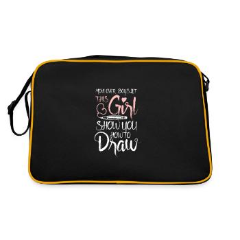 Déplacez-vous sur les garçons, laissez cette fille vous montrer comment dessiner - Sac Retro - noir/or - Dos