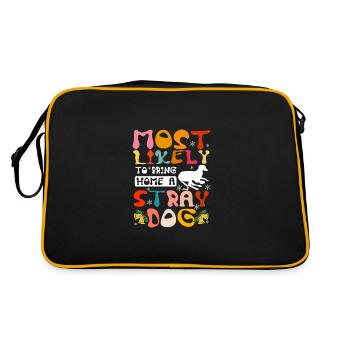 Most likely to bring home a stray dog - Retro Tasche - Schwarz/Gold - Hinten