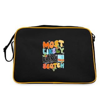 Most likely to drink all the scotch - Retro Bag - black/gold - Back