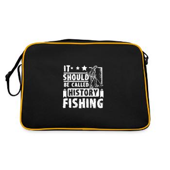 Dirty fishing, it should be called history fishing - Retro Tasche - Schwarz/Gold - Hinten