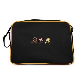 Paix amour pierogi - Sac Retro - noir/or - Dos