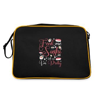 Feed me sushi & tell me I'm pretty - Retro Bag - black/gold - Back