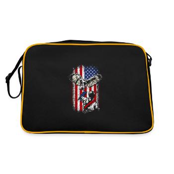Drapeau américain des Etats-Unis 4 juillet fauconnier - Sac Retro - noir/or - Dos
