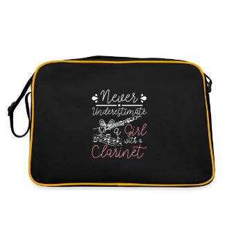 Ne sous-estimez jamais une fille avec une clarinette - Sac Retro - noir/or - Dos
