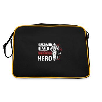 Mari, papa, pompier, héros - Sac Retro - noir/or - Dos
