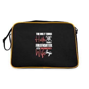 Plus chaude qu’un pompier est la femme d’un pompier - Sac Retro - noir/or - Dos