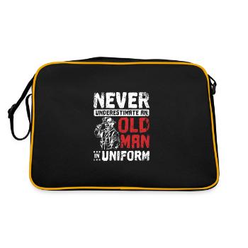 Ne sous-estimez jamais un vieil homme en uniforme - Sac Retro - noir/or - Dos