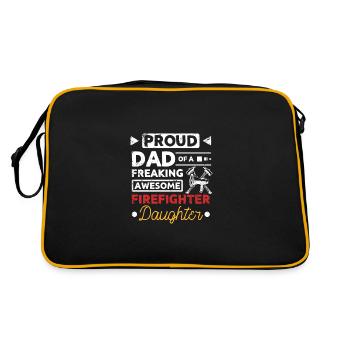Fier papa d’une fille pompière géniale - Sac Retro - noir/or - Dos