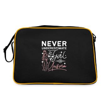 Ne sous-estimez jamais une fille en uniforme - Sac Retro - noir/or - Dos