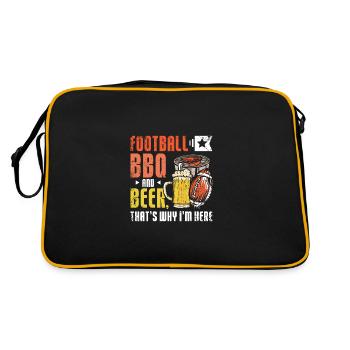 Football BBQ and Beer that's why I'm here tailgate - Retro Bag - black/gold - Back
