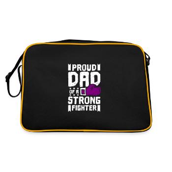 Proud dad of a strong fighter, epilepsy awareness - Retro Tasche - Schwarz/Gold - Hinten