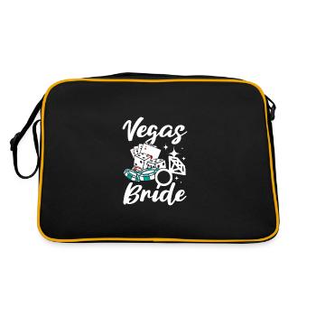Bridal Shower Team Bride Bridesmaid Vegas Bride - Retro Tasche - Schwarz/Gold - Hinten