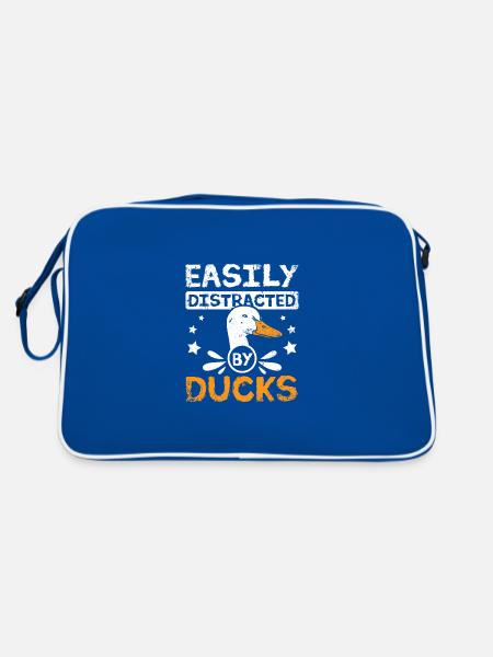 Canard pékin de compagnie facilement distrait par les canards - Sac Retro - bleu/blanc - Dos