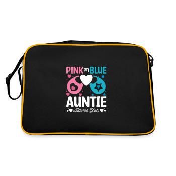Pink or blue auntie loves you - Retro Tasche - Schwarz/Gold - Hinten