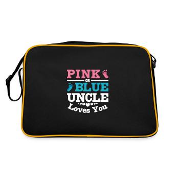 Pink or blue uncle loves you - Retro Tasche - Schwarz/Gold - Hinten