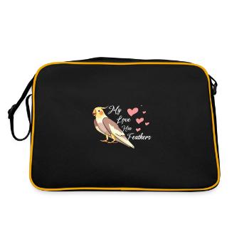 My love has feathers cockatiel - Retro Tasche - Schwarz/Gold - Hinten