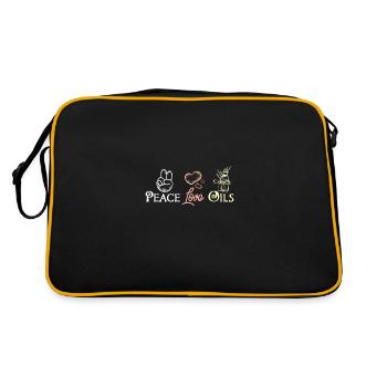 Peace love Essential oils - Retro Tasche - Schwarz/Gold - Hinten