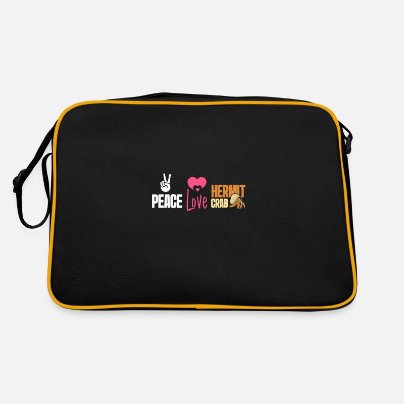 Peace love hermit crab Retro Tasche