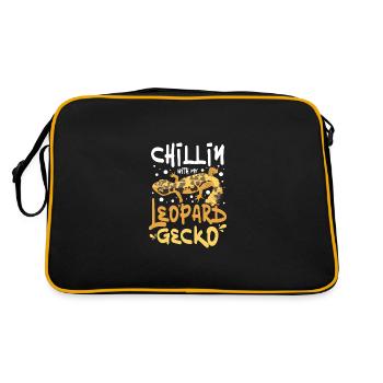 Chillin with my leopard gecko - Retro Bag - black/gold - Back