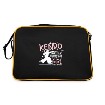 Kendo happy to demonstrate what hit like a girl - Retro Bag - black/gold - Back