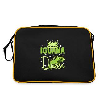 Women girl Iguana queen - Retro Tasche - Schwarz/Gold - Hinten