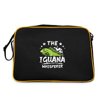 The Iguana whisperer - Retro Tasche - Schwarz/Gold - Hinten