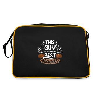 This guy makes the best brownies - Retro Bag - black/gold - Back