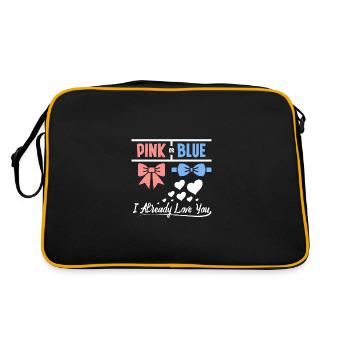 Pink or blue I already love you - Retro Tasche - Schwarz/Gold - Hinten