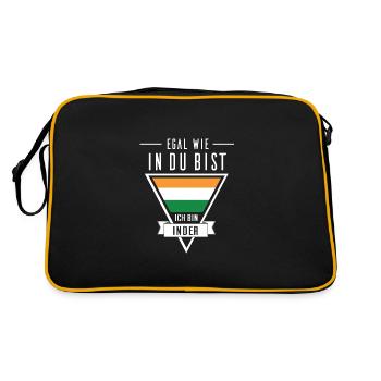 Inder Tshirt-Egal wie geil - Retro Tasche - Schwarz/Gold - Hinten