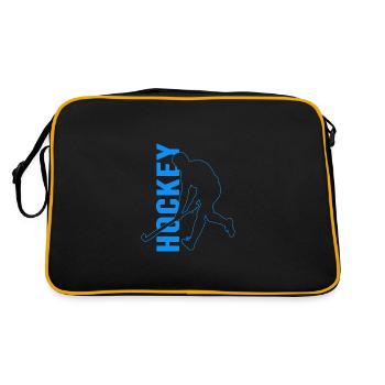 Hockey Field hockey Hockey player artificial turf - Retro Bag - black/gold - Back