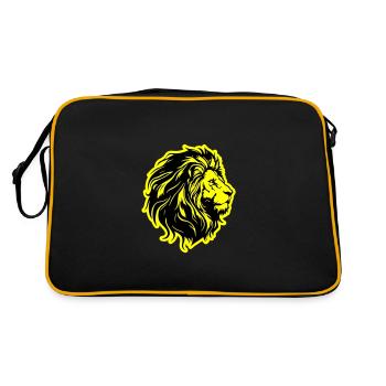 Lion Head Lion Silhouette - Retro Bag - black/gold - Back