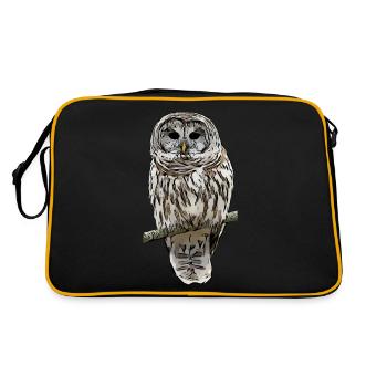 Eulen eule Vogel tiermotiv Aufdruck - Retro Tasche - Schwarz/Gold - Hinten