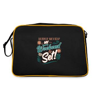 Des films d’horreur ? Mon week-end est prêt ! - Sac Retro - noir/or - Dos