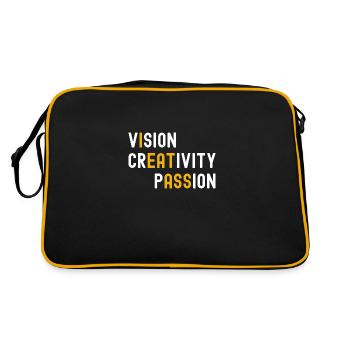 Vision Creativity Passion Adult Joke - Retro Tasche - Schwarz/Gold - Hinten